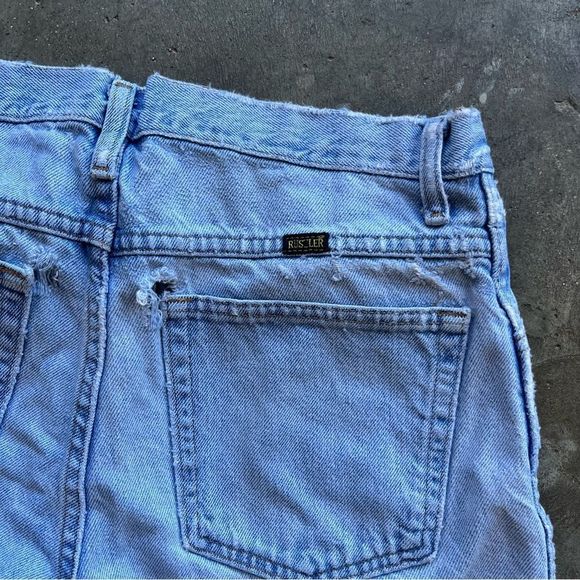 Vintage Distressed Rustler Cut Off Fringe Shorts size 32 - Picture 3 of 5